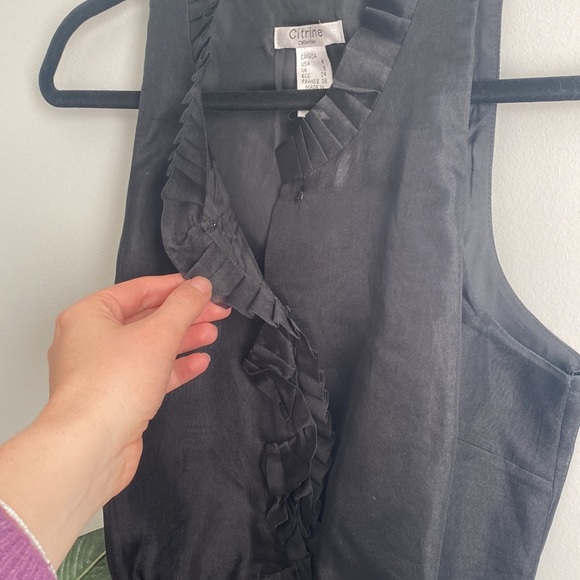 Silk Sleeveless Blouse with Rosette and Tie - Size 8 - Picture 3 of 8